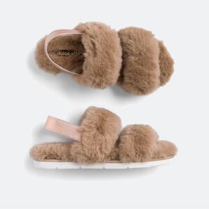 Dolce Vita Pompa Faux Fur Brown Slippers